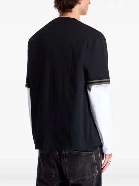 Tricou Fred Perry cu decolteu rotund negru