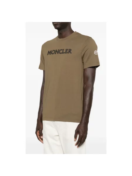 Koszulka Moncler z dżerseju z logo brązowa