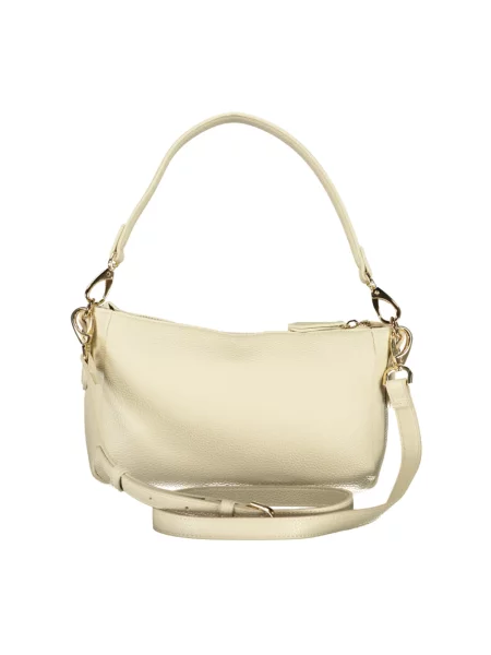 Lniana torebka Valentino Bags beżowa