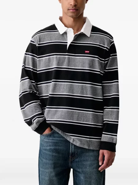 S ovratnikom traperice Levi's® visoki struk od flisa crna