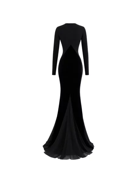 Lung rochie maxi Rick Owens de catifea negru