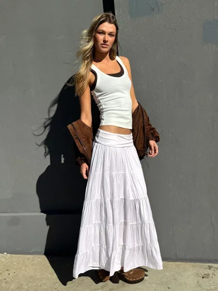 Bershka Fustă natural alb