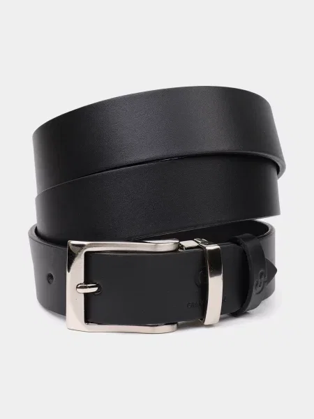 Кожаный ремень Grande Pelle с ремешками черный
