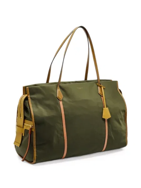 Geantă shopper Tory Burch din piele verde