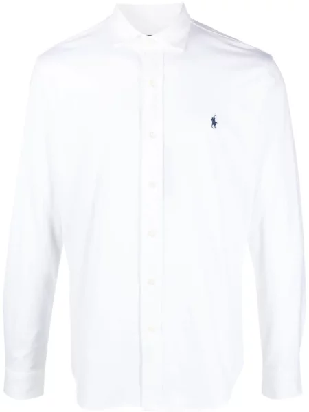 Majica Polo Ralph Lauren od brušene kože karirana s printom ružičasta