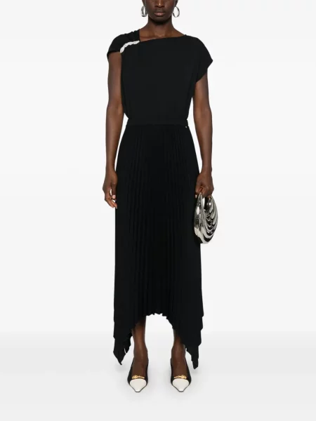 Rochie maxi Nissa plisată de costum negru