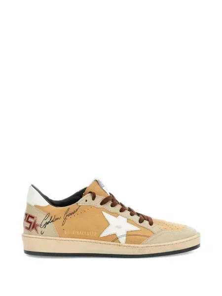 Sneakerși Golden Goose Ball Star cu șireturi din piele auriu