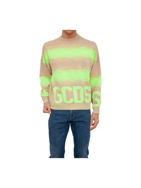 Sweter Gcds z okrągłym dekoltem beżowy
