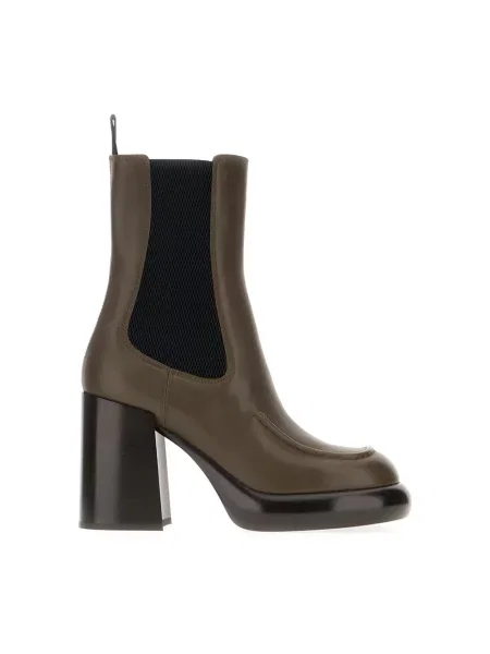 Botki Burberry skórzane szare