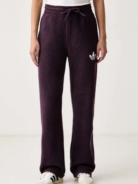 Adidas Originals teplákové nohavice dámske s prímesou vlny Essentials fialová