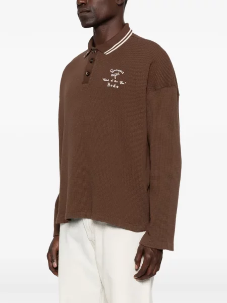 Tricou polo Bode tricotate maro