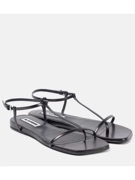 Chiloți tanga Jil Sander din piele negru