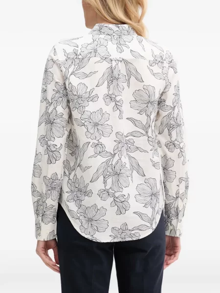 Lung cămașă Gant cu model floral cu imagine alb