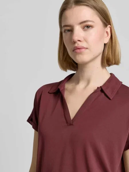 Koszulka polo o kroju regular fit z mieszanki modalu Christian Berg Woman bordowa