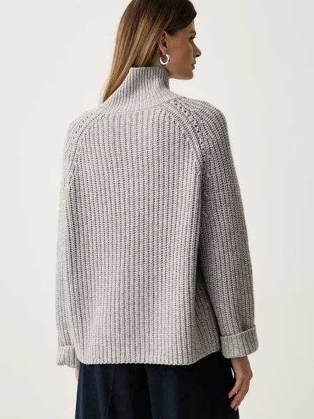 BOSS sweter wełniany Feryssal szary