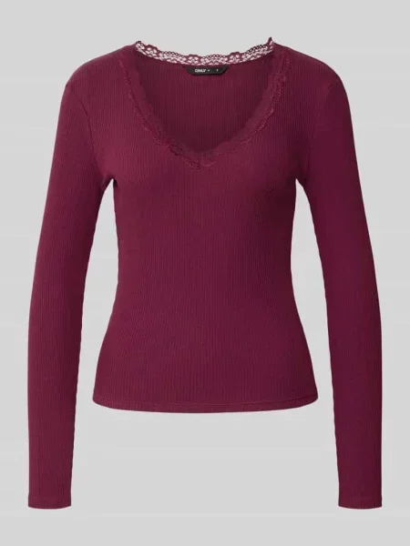 Bluzka z długim rękawem w kroju slim fit z mieszanki bawełny model SARA SHARAI' Only