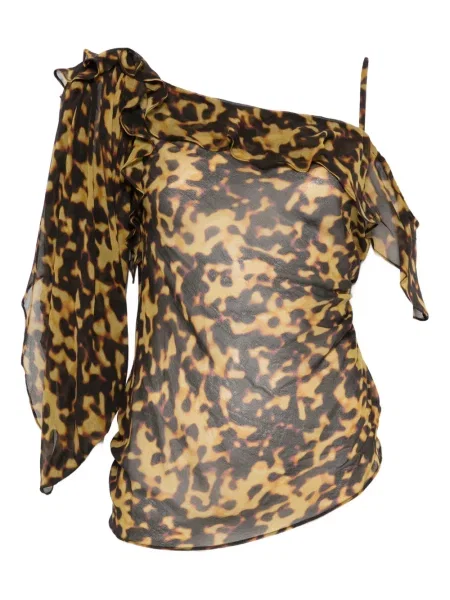 Udrapować bluzka Christopher Esber brązowa