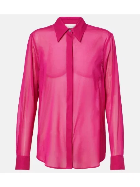 Cămașă Dries Van Noten de mătase roz
