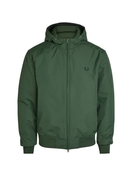 Яке Fred Perry бродирано с качулка зелено