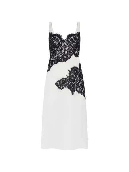 Rochie midi L'agence de mătase cu aplicații alb