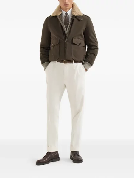 Cardigan Brunello Cucinelli de lână gri