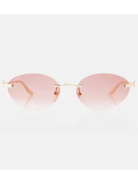 Ovalna sončna očala Cartier Eyewear Collection rdeča