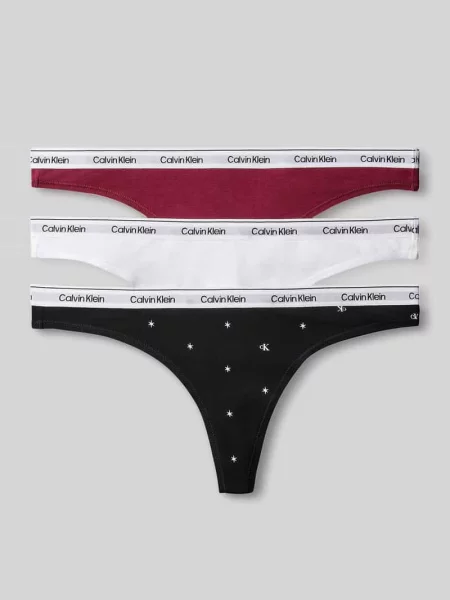Stringi z mieszanka bawełny model THONG Calvin Klein Underwear czerwone