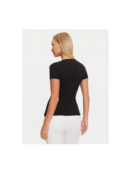 Koszulka Guess z krótkim rękawem z kamieniami czarna