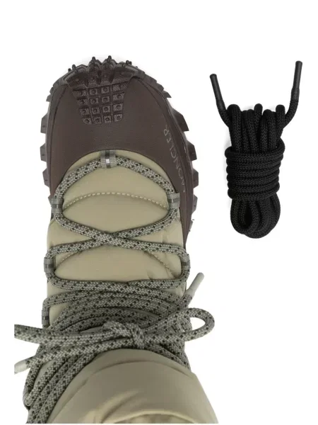 Botine Moncler cu șireturi din dantelă verde