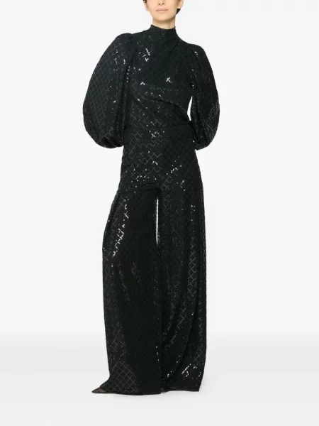 Pantaloni Genny cu paiete negru