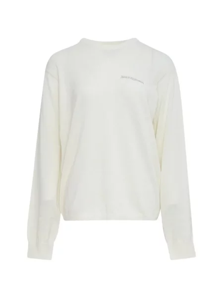 Pulover Rest & Recreation cu decolteu rotund alb