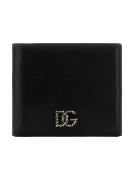 Portfel Dolce And Gabbana skórzany z logo czarny