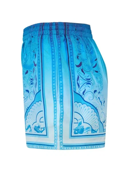 Pantaloni scurți Casablanca de mătase cu gradient albastru