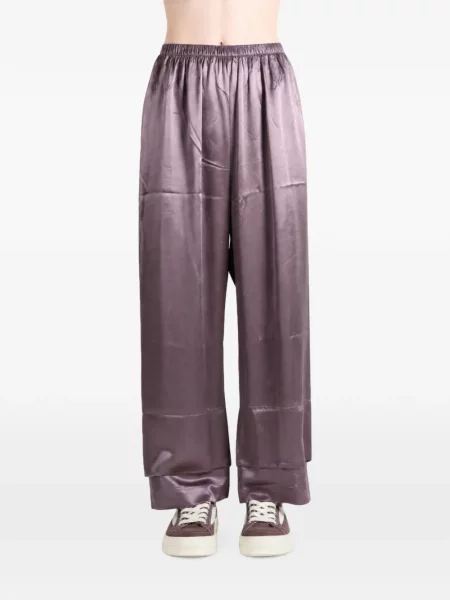 Pantaloni Baserange de mătase violet