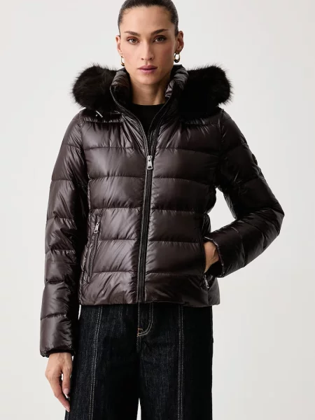 Tommy Hilfiger Geacă de puf | shearling maro