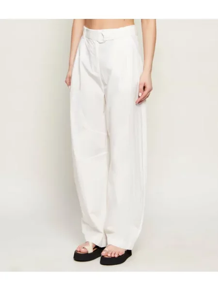 Patrizia Pepe Pantaloni | Relaxed fit alb