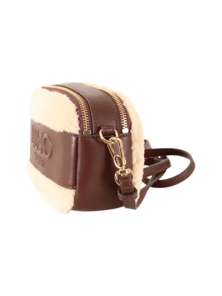 Torba na ramię z futerkiem Liu Jo White brązowa