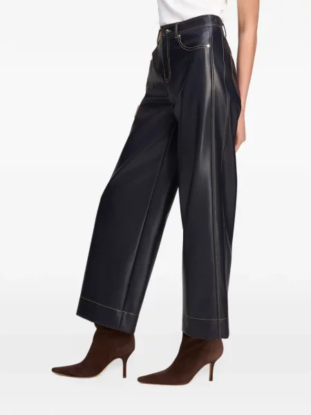 Pantaloni Cinq A Sept din piele albastru