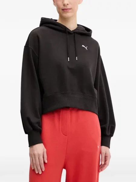 Decupat hanorac cu glugă Puma cu broderie negru