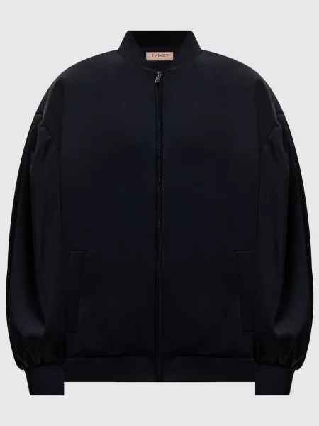 Бомбер з логотипом Twinset чорний