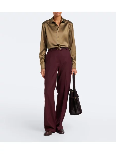 Cămașă Ralph Lauren Collection din satin verde
