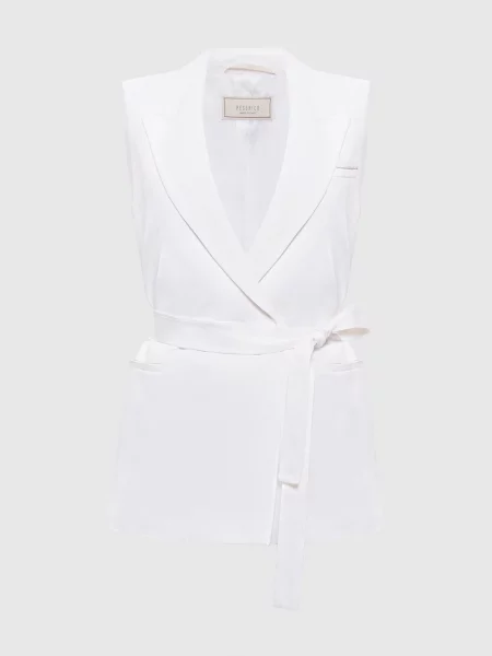 Двобортний жилет з льоном Peserico білий