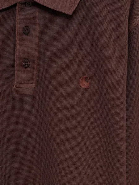 Плетена поло тениска Carhartt Wip кафяво