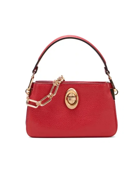 Torebka na łańcuszku Oltre skórzana czerwona