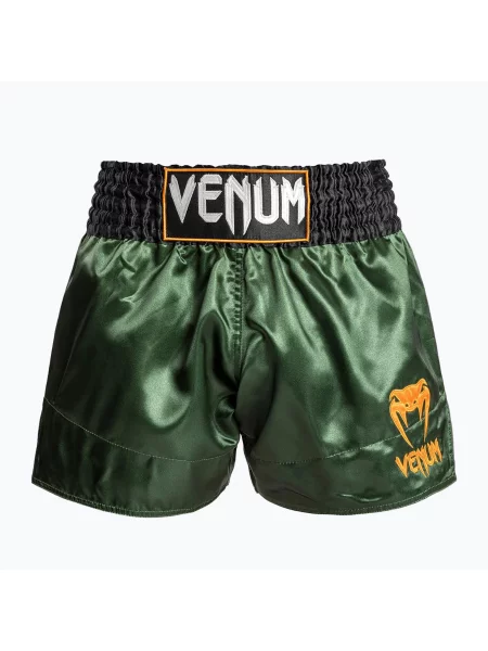 Тренувальні шорти Venum Classic Muay Thai green/gold/black чорні