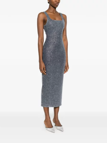 Sukienka midi Twenty Fourhaitch do kolan garniturowa niebieska