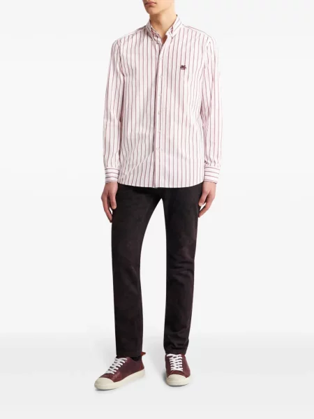 Jeansy Etro z wzorem paisley czerwone