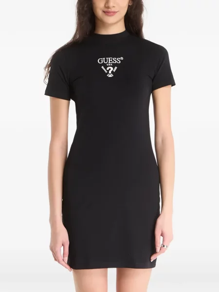 Rochie tip cămașă Guess cu imagine negru