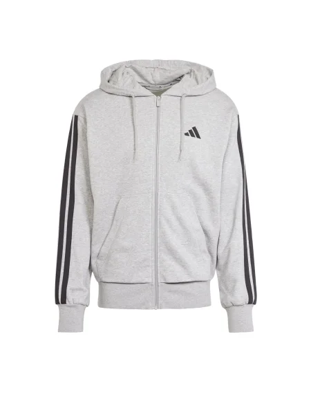 Frotir hoodie Adidas s črtami črna
