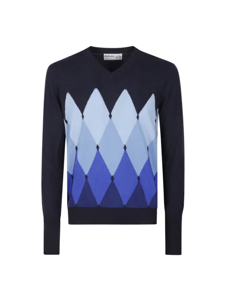 Sweter Ballantyne z kaszmiru niebieski